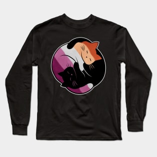 Lesbian Yin Yang Cat Long Sleeve T-Shirt